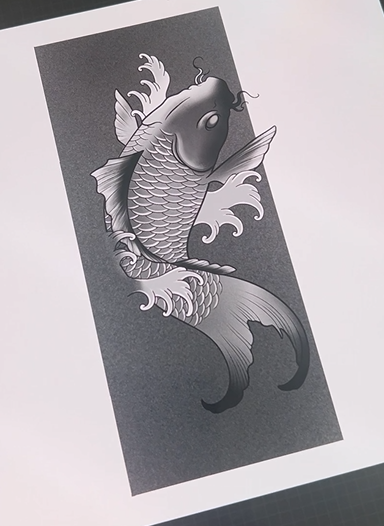 koi fish with detailed scales and fins